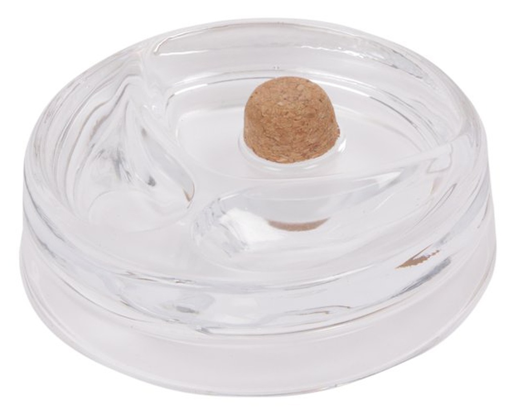 Ashtray Pipe Glass Round 17cm 2 Supports