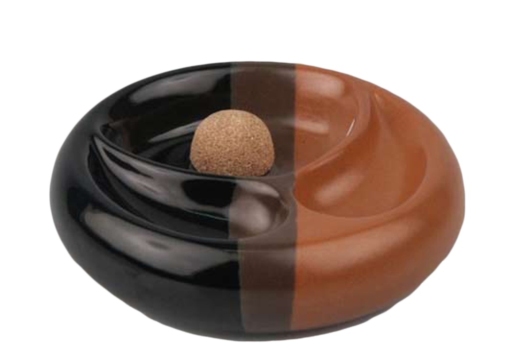 Ashtray Pipe Ceramic Black/Brown
