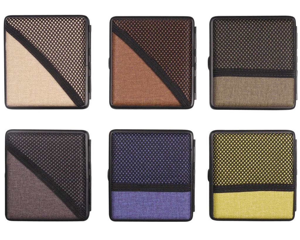 Etui Cigarette Cuir Cadre Noir Couleur Assorti 20ks