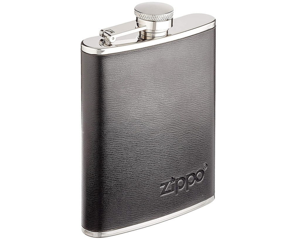 Zakfles Zippo  - Zwart Leder