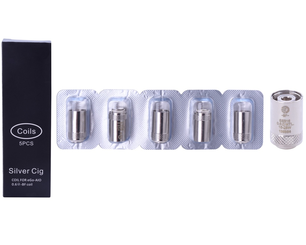 Silver Cig Coil for Ego Aio (5Pcs)