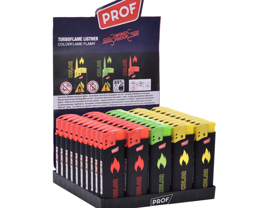 Briquet Jetable Prof Rubber Touch Colorflame