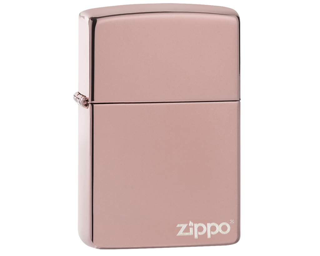 Briquet Zippo Reg High Polished Rose Gold with Zippo Logo Lasered