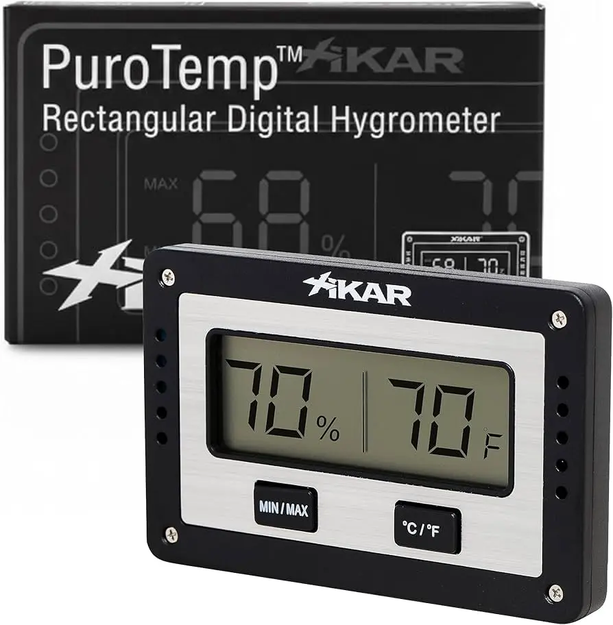 Hygromètre Xikar Digital Rectangulair Mince 