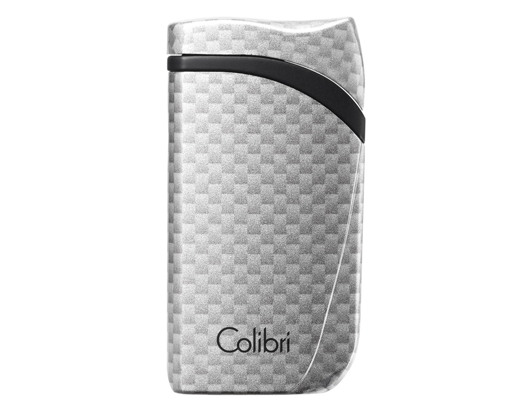 Briquet Colibri Falcon Single Jet Carbon Fiber Argent