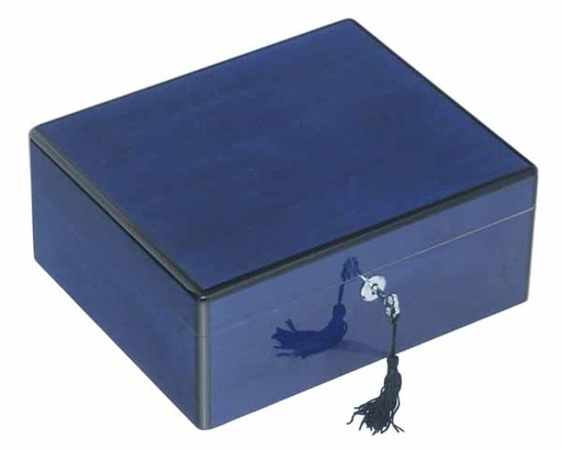 [Q44504] Humidor Lubinski Bleu Foncé Haute Brillance - 50 Cigares