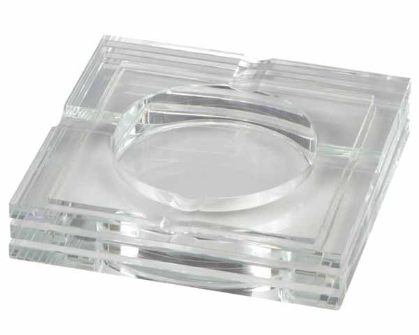 Ashtray Cigar Glass Squared 4 Rests