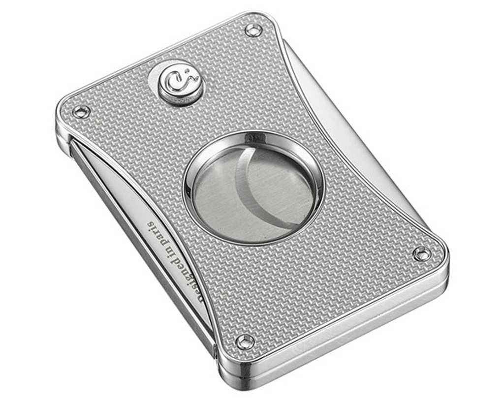 Cigar Cutter Caseti Chrome Plated Silver Carbon