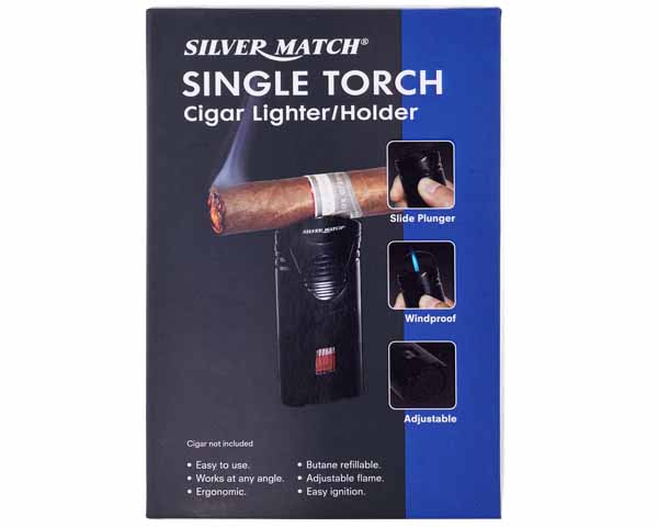 Lighter Silver Match Blueflame Cigar Holder