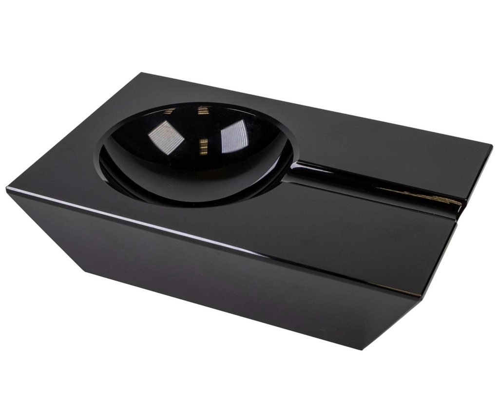 Asbak Sigaar Kristal Glas Rechthoekig Zwart