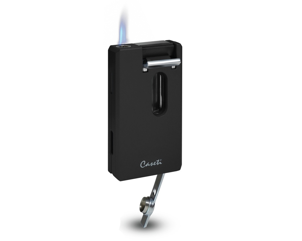 Aansteker Caseti Single Jet V-Cut + Punch Zwart Mat