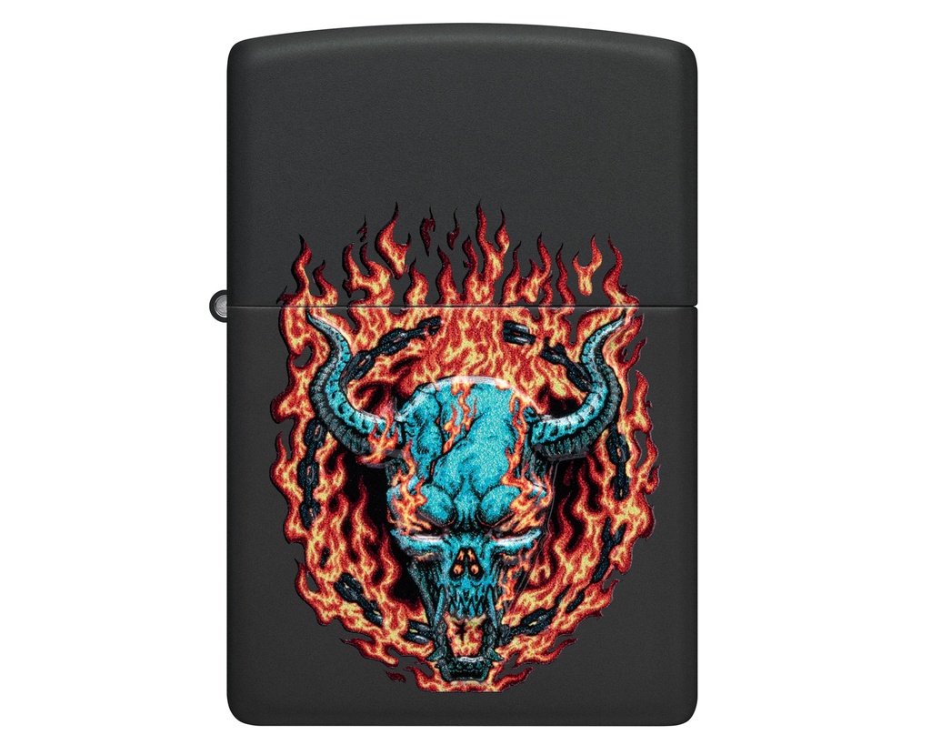 Lighter Zippo Burning Devil Design