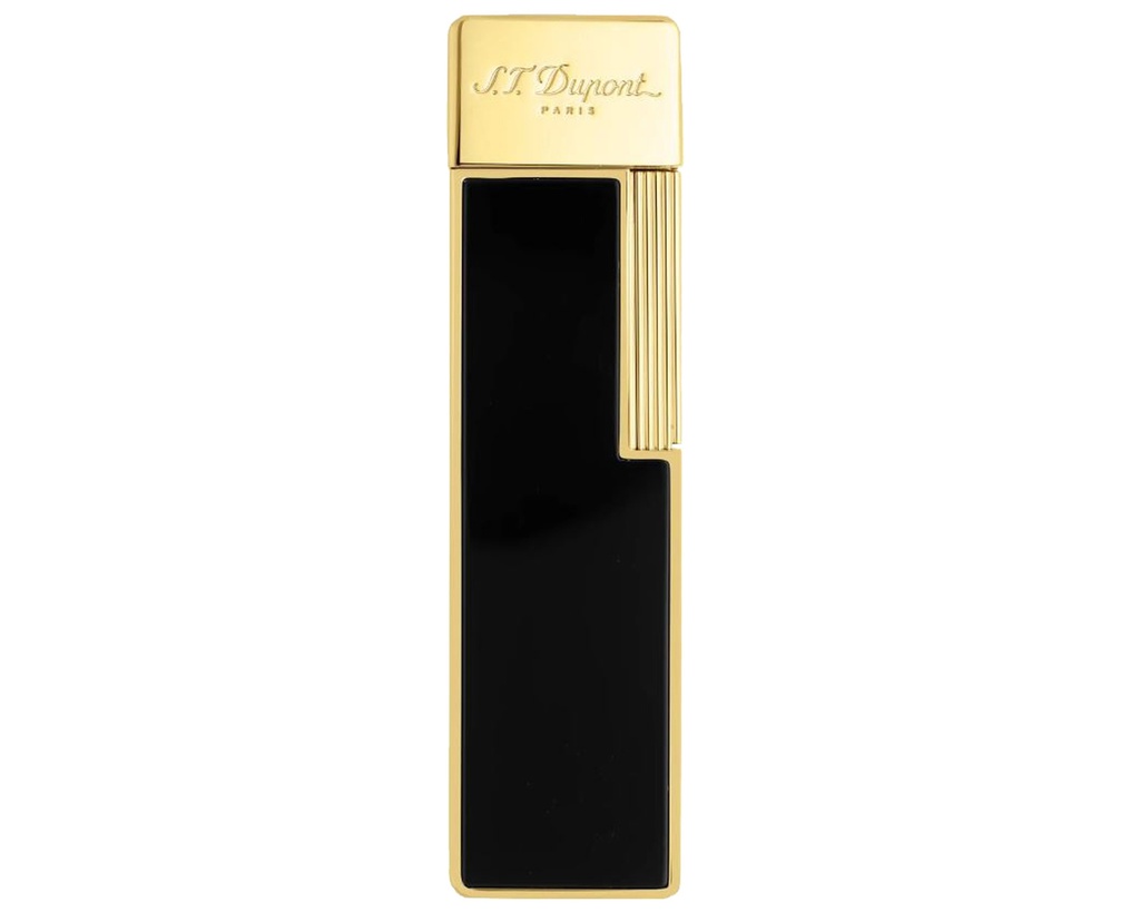 Lighter Dupont Twiggy Black Lacquer Gold