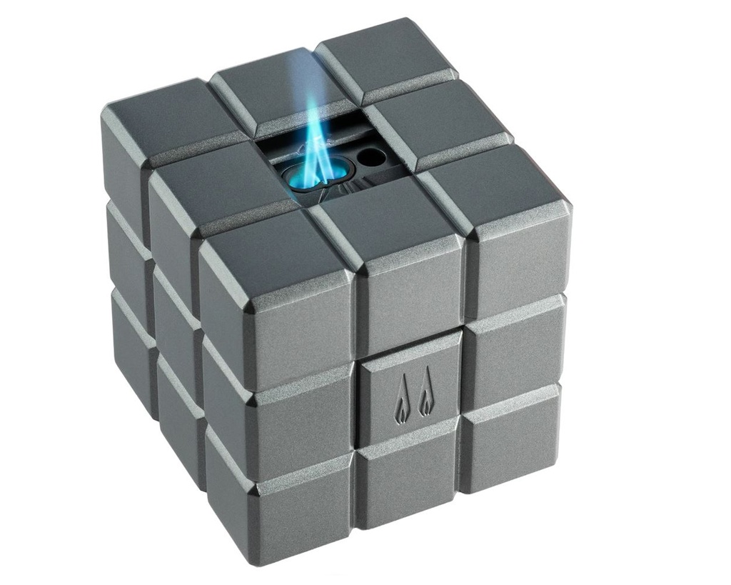 Table Lighter Colibri Heritage Cube Double / Soft Flame Jet Charcoal