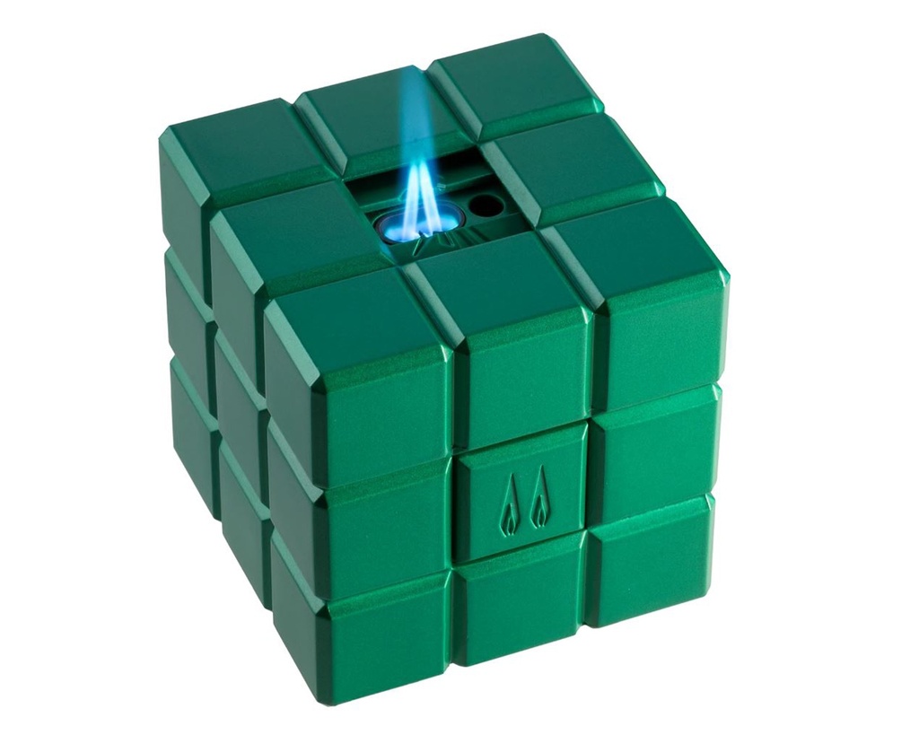 Table Lighter Colibri Heritage Cube Double Jet / Soft Flame Green