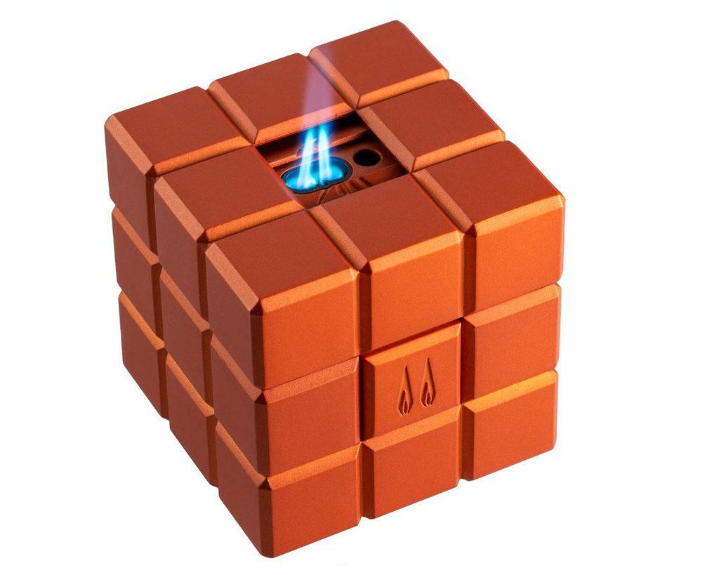 Briquet de Table Colibri Heritage Cube Double Jet Orange