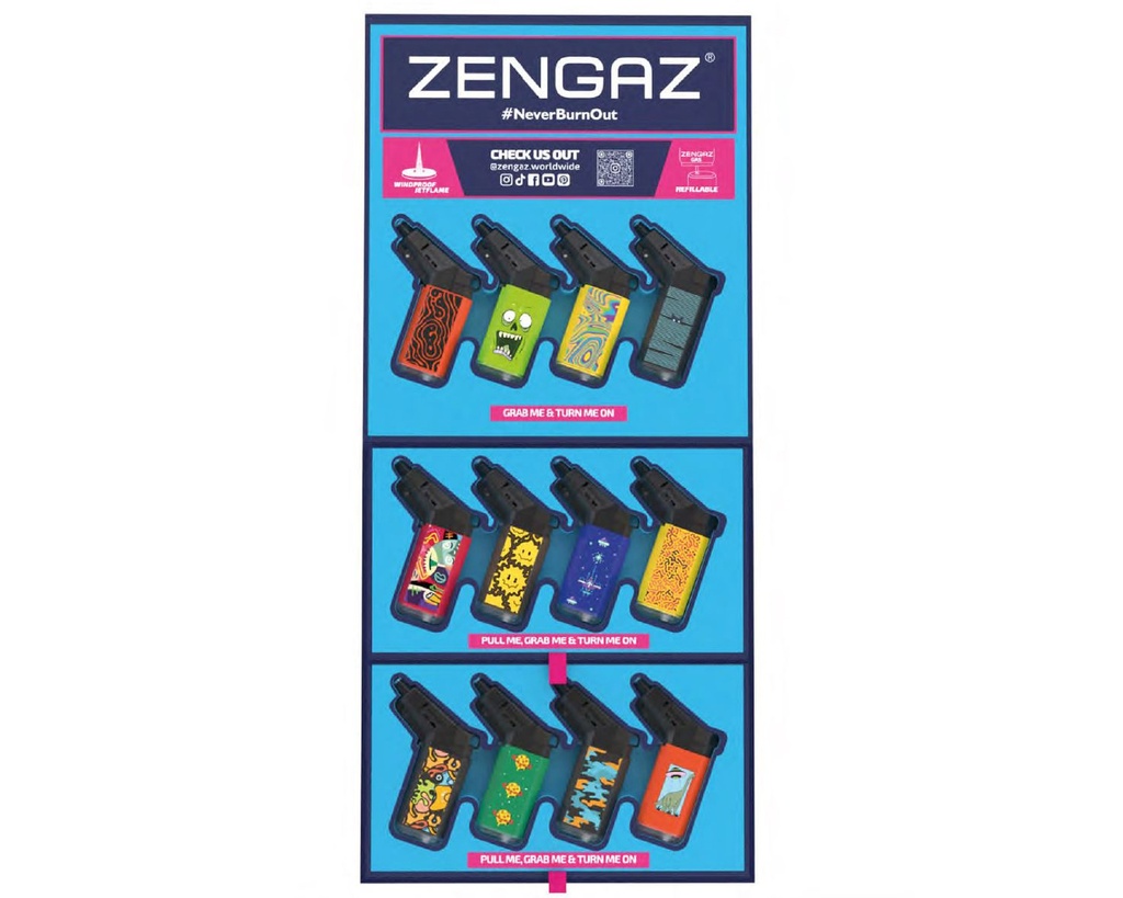 Briquet Zengaz ZL19 Seven Jet Cube Display V2