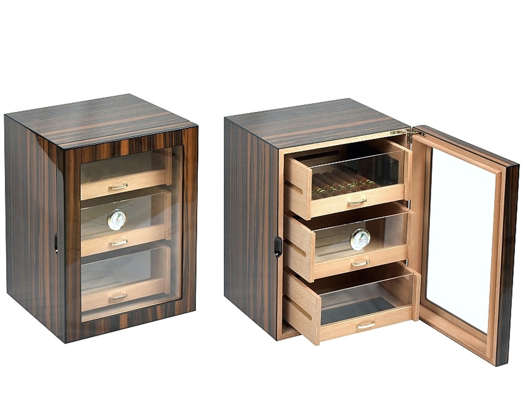 Humidor cabinet Lubinski Ebony Verre 3 tiroirs