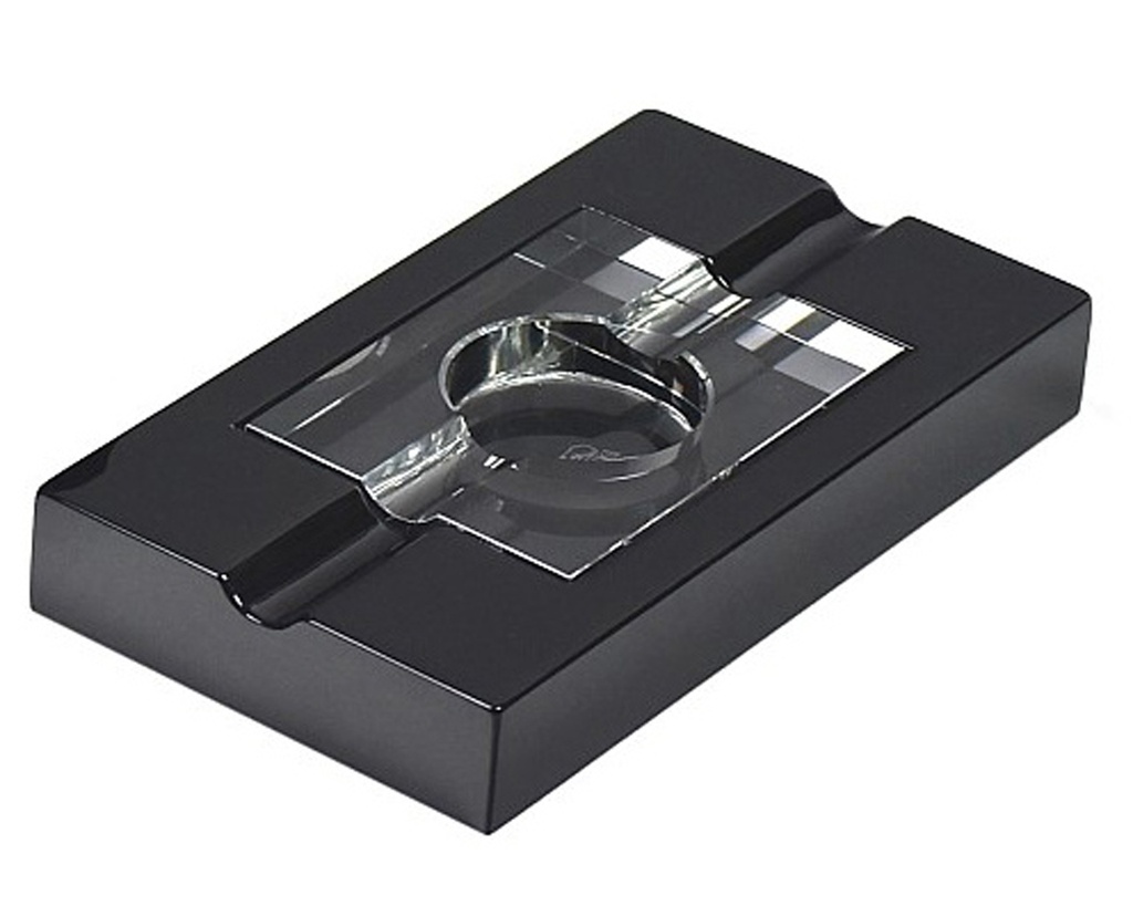 Ashtray Cigar Lubinski Black High Polish/Crystal