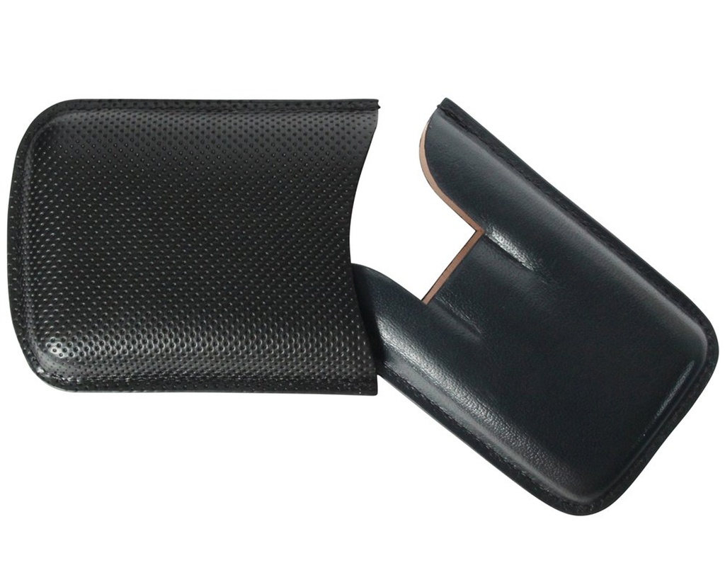 Etui Cigare Cuir Noir/Bleu 3 Robusto