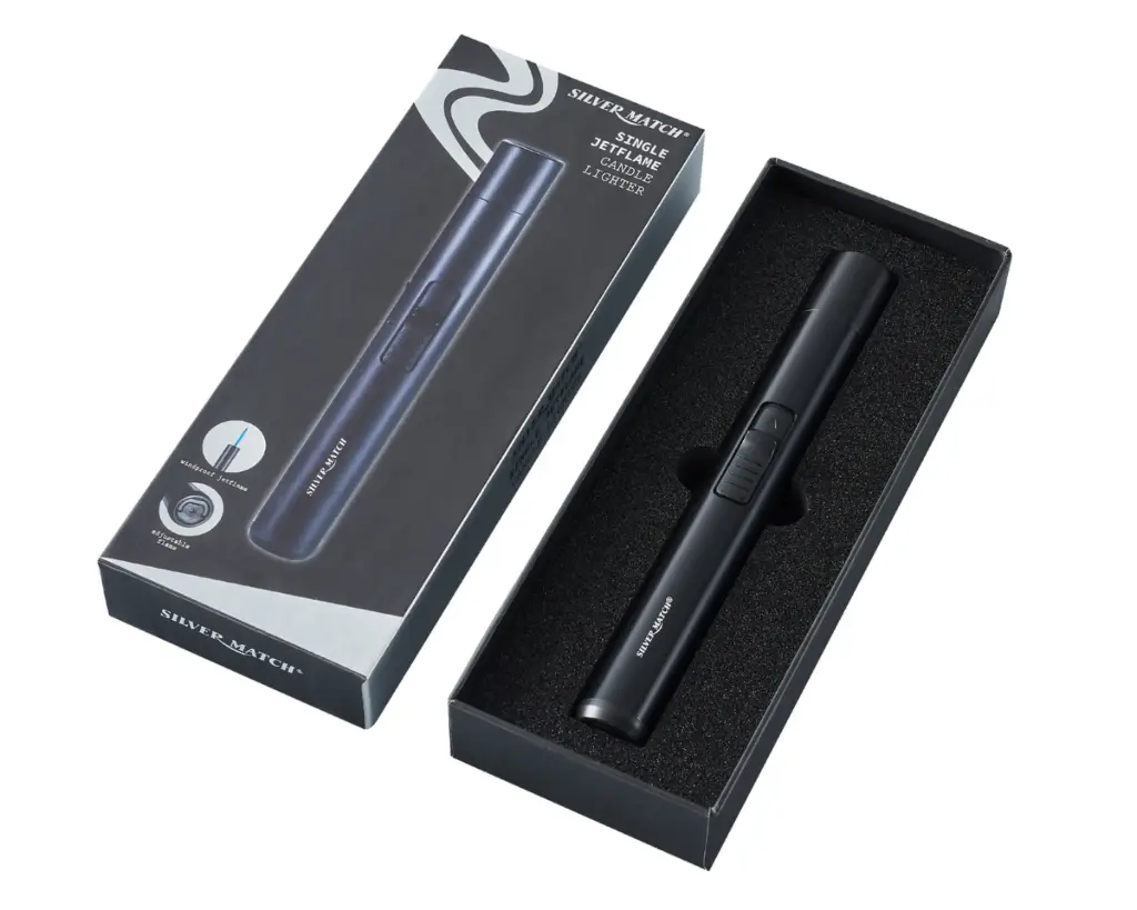 Candle Lighter Silver Match Jetflame Black GB