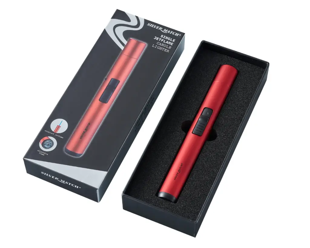 Briquet Bougie Silver Match Jetflame Rouge GB