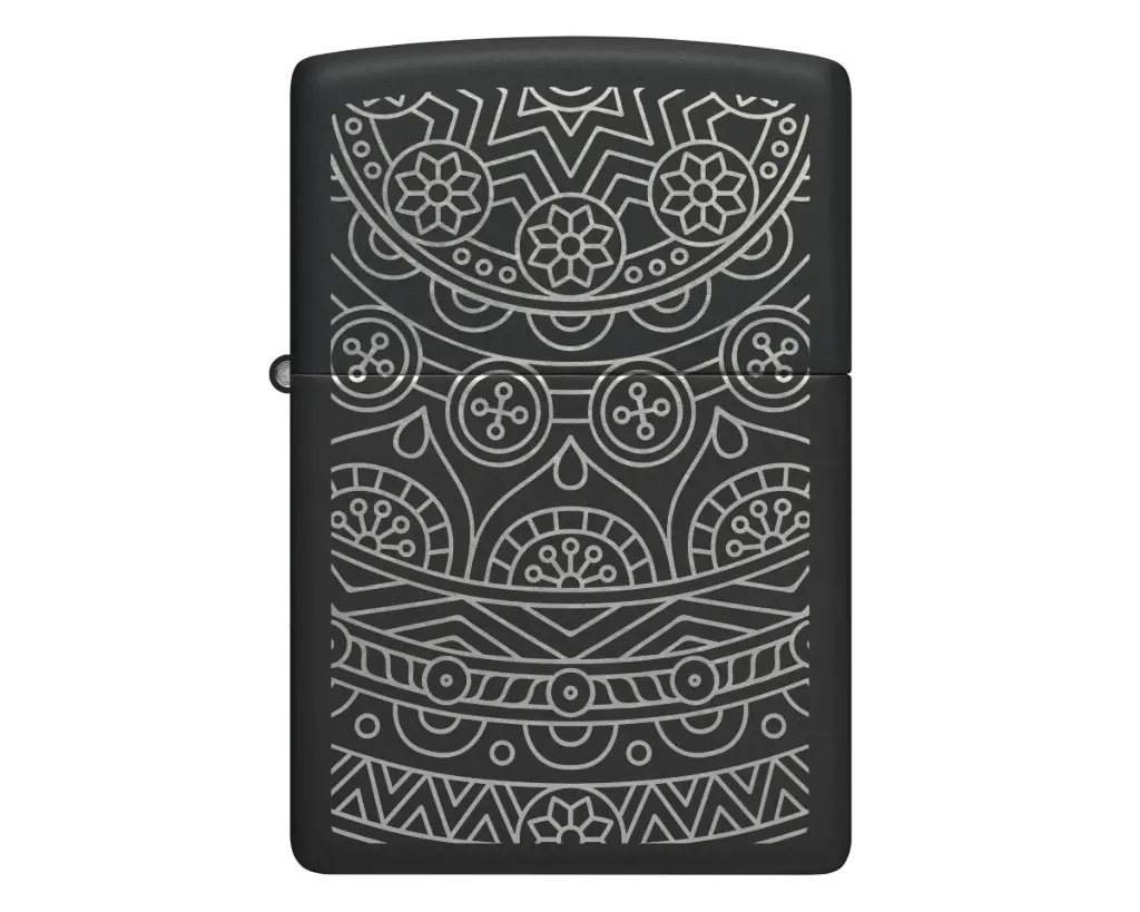 Lighter Zippo Ornate Pattern Design CR Black Matte