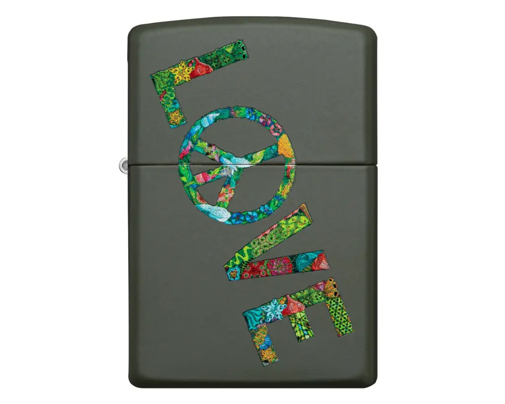 Briquet Zippo Love Peace Nature Design