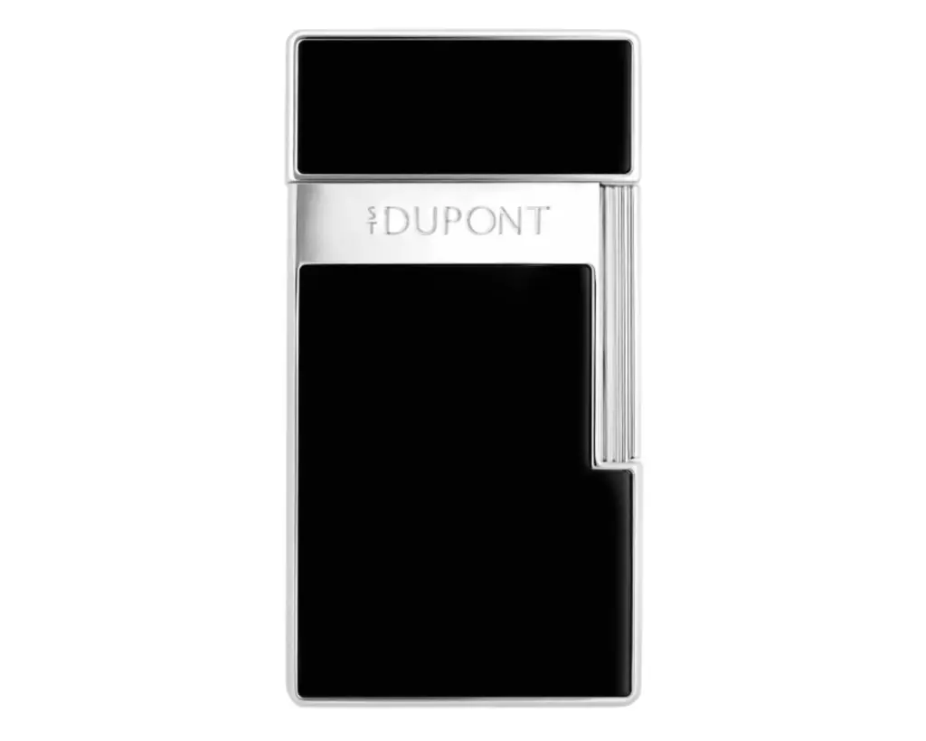 Briquet Dupont Biggy Noir Lacque Chrome