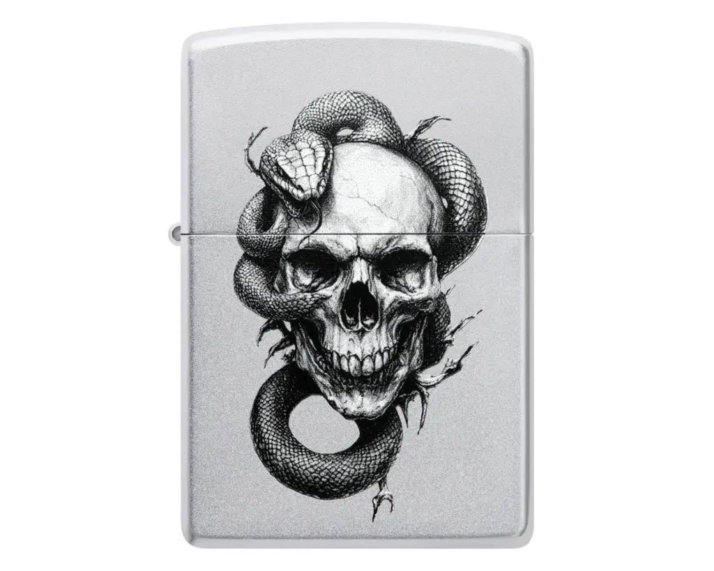 Lighter Zippo Skull and Snake Design