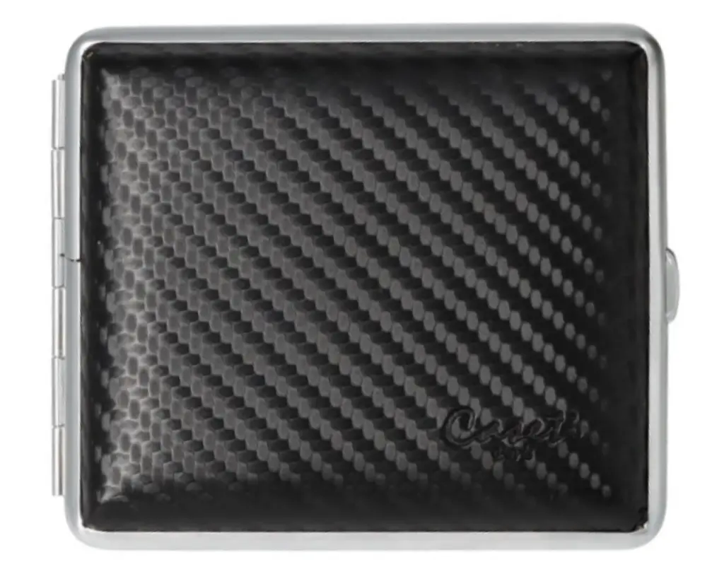 Etui Cigarette Caseti Cuir Noir Carbon Look