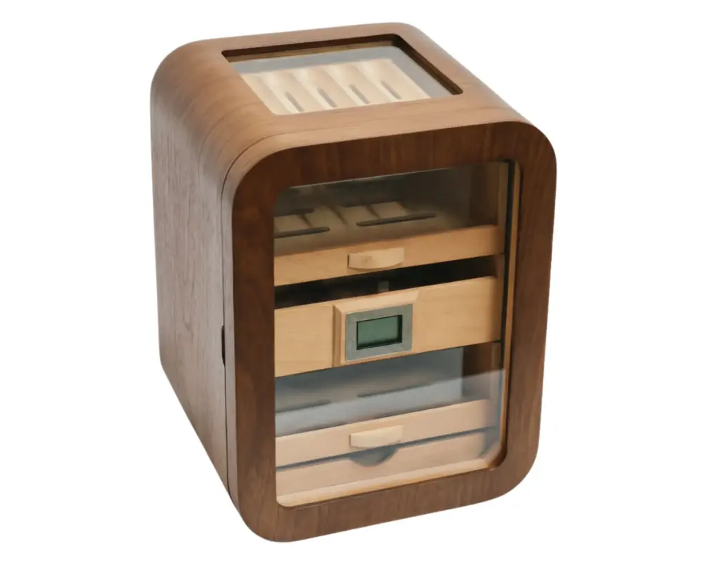 Humidor Arc Walnut Glass - 200 Cigars