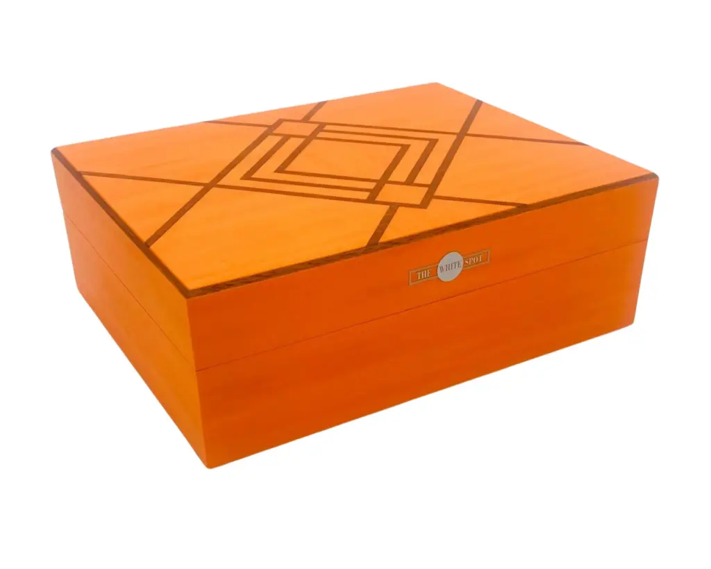 Humidor Dunhill White Spot AD Oranje - 50 Sigaren    