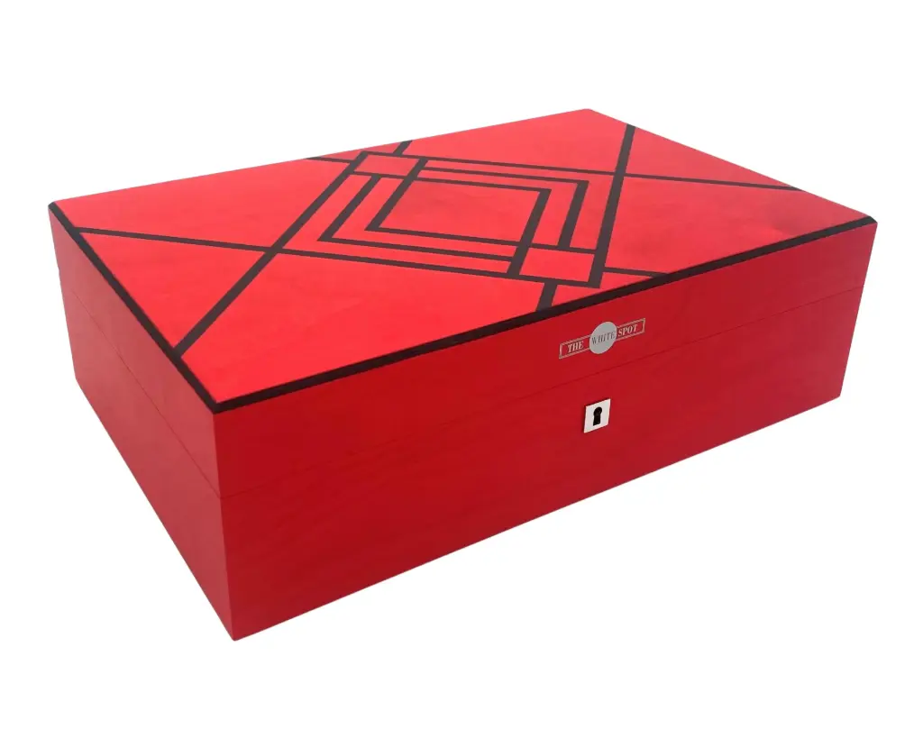 Humidor Dunhill White Spot AD Rood - 100 Sigaren      
