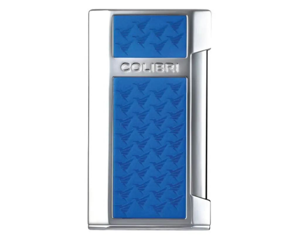 Aansteker Colibri Mosaic Flat Flame Chrome/Blauw