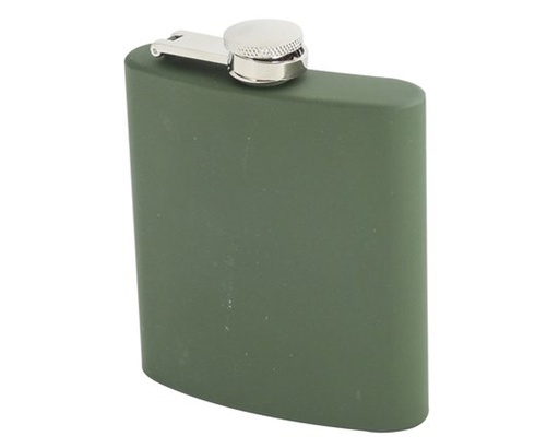 [22225] Hip Flask Rubber Green 6oz