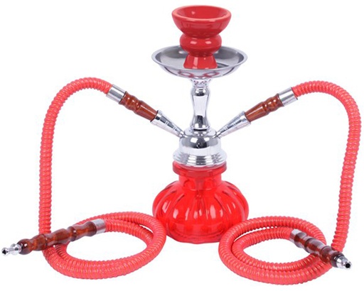 [30739] Water Pipe Fortuna Red 25cm 2 Hoses