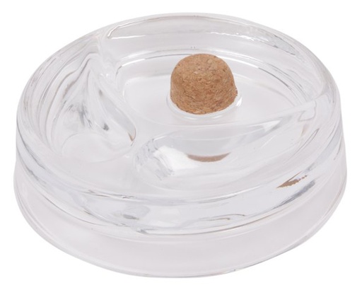 [34139] Ashtray Pipe Glass Round 17cm 2 Supports