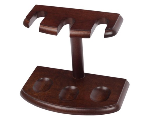 [34256] Pipe Rack Walnut 3 Pipes