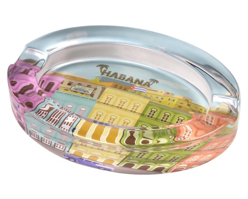 [523582] Ashtray Cigar Crystal Oval Cuba Havana