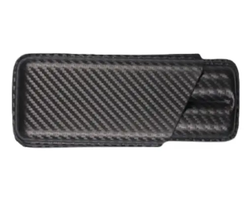 [623815] Cigar Pouch Leather Carbon Look 2 Cig R58 165