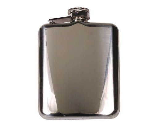 [725594] Hip Flask Steel Chrome Polished - 6oz