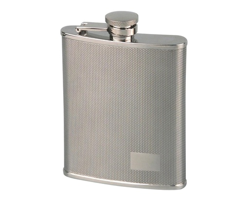 [725602] Hip Flask Chrome Etched - 6oz