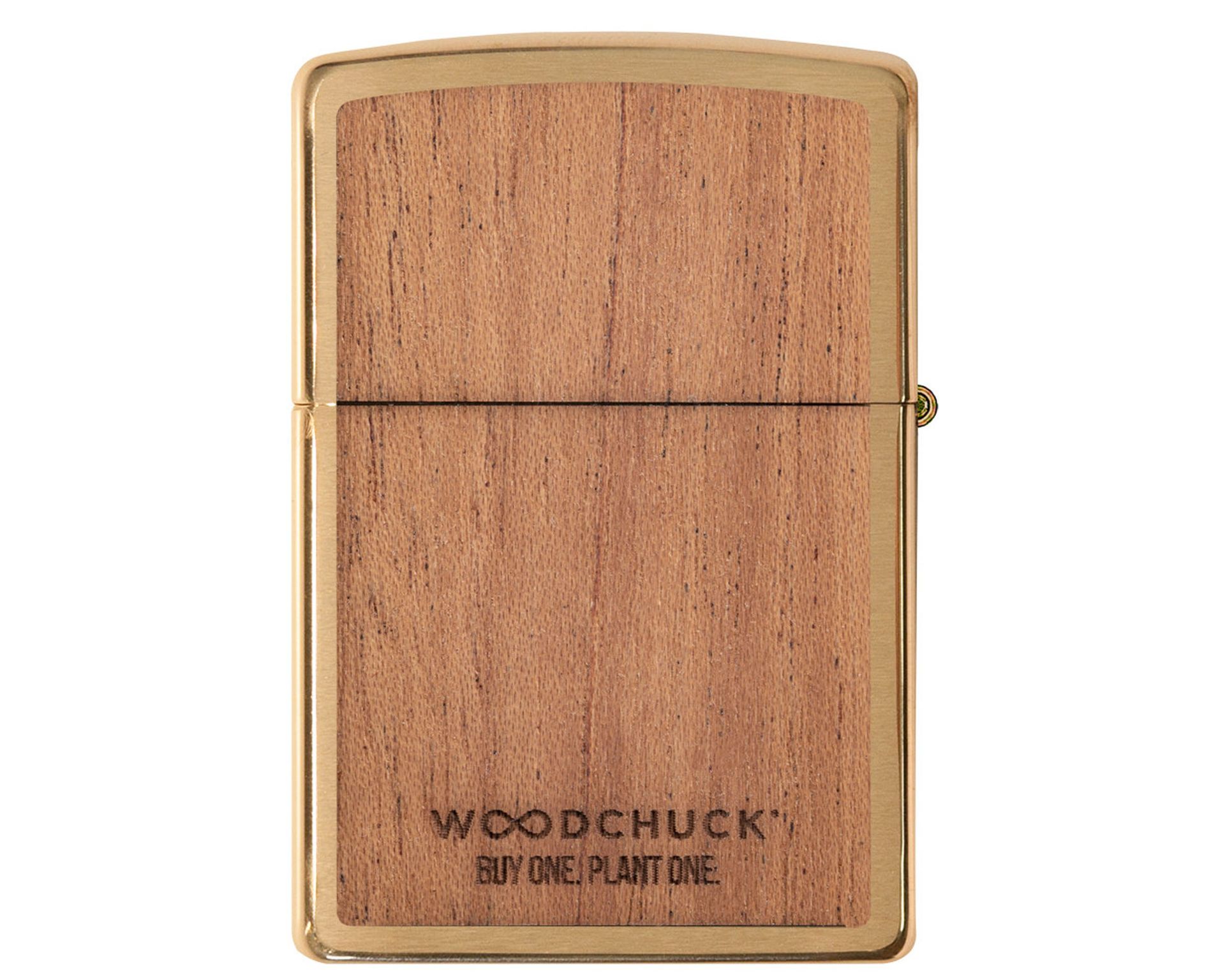 [60004583] Briquet Zippo Woodchuck Brushed Brass