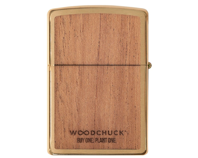 [60004583] Lighter Zippo Woodchuck Brushed Brass
