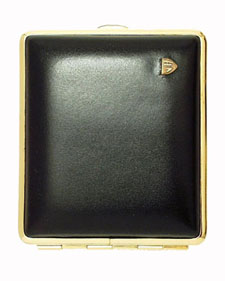 [520GL01] Cigarette Pouch VH 520 Leather Gold Black 18ks