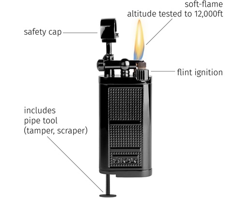 [595SBK] Aansteker Xikar Pipeline Zwart