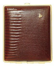 [812GLE09] Cigarette Pouch VH 812 Leather Gold Lezard Brown 24ks