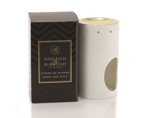 [ABOBT02] Oil Burner Tower White And Gold