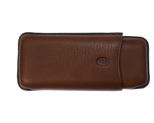 [CF31418M] Etui Sigaar Lecerf Corona/3 Marron